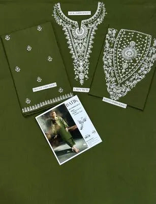 2 Pcs Women's Unstitched Embroidered Suit