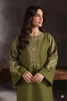 2 Pcs Women's Unstitched Embroidered Suit