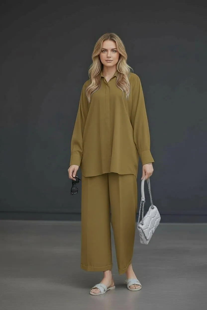 2 Pcs Women's Stitched Georgette Plain Shirt And Trouser