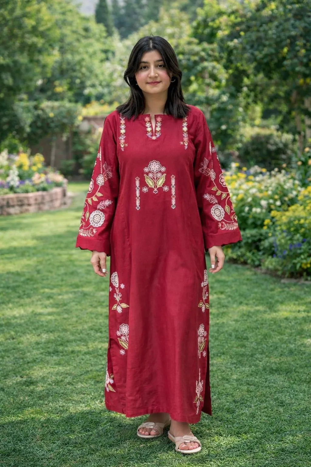 2 Pcs Women's Unstitched Embroidered Suit