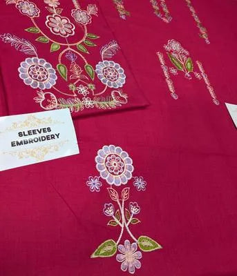 2 Pcs Women's Unstitched Embroidered Suit