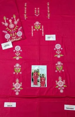 2 Pcs Women's Unstitched Embroidered Suit