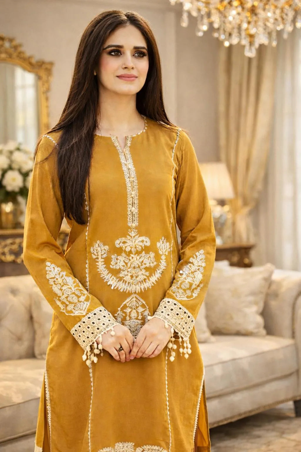 2 Pcs Women's Unstitched Embroidered Suit