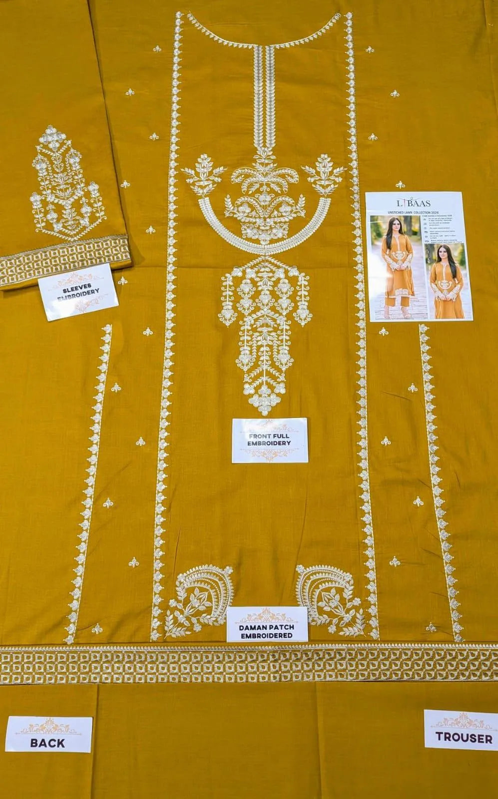 2 Pcs Women's Unstitched Embroidered Suit