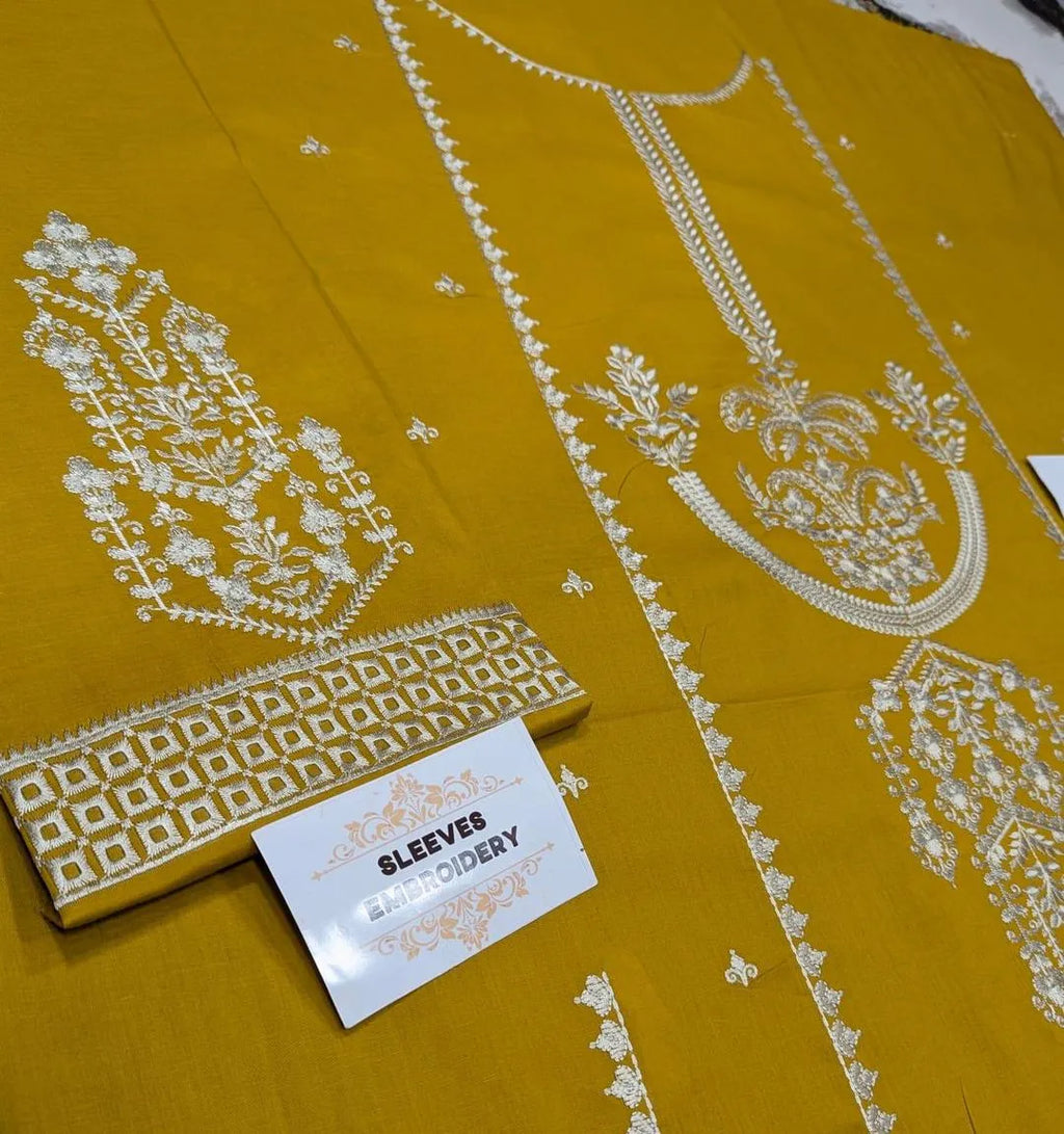 2 Pcs Women's Unstitched Embroidered Suit