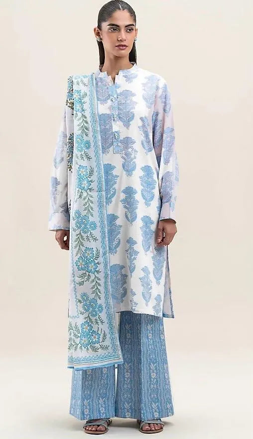 3 Pcs Women's Unstitched Printed Suit