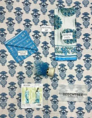 3 Pcs Women's Unstitched Printed Suit