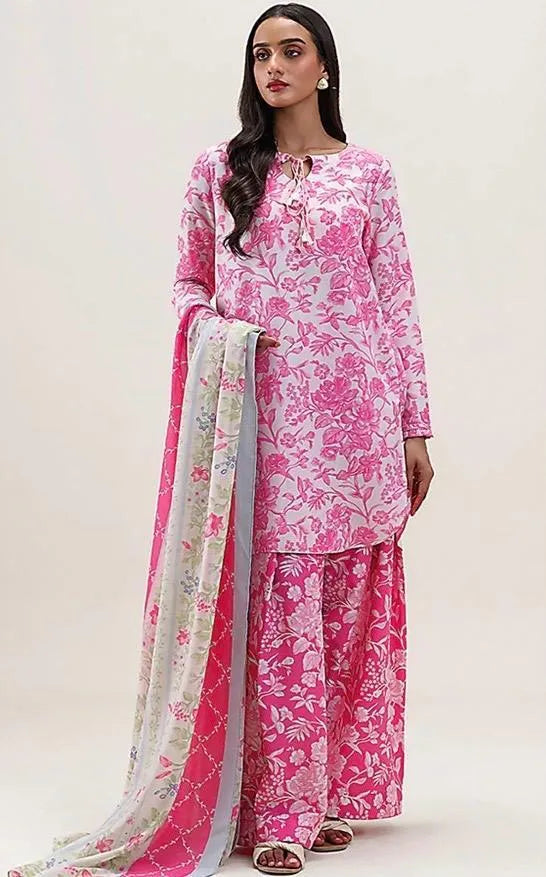3 Pcs Women's Unstitched Printed Suit