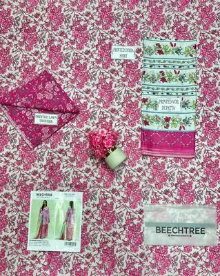 3 Pcs Women's Unstitched Printed Suit