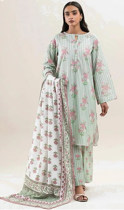 3 Pcs Women's Unstitched Printed Suit