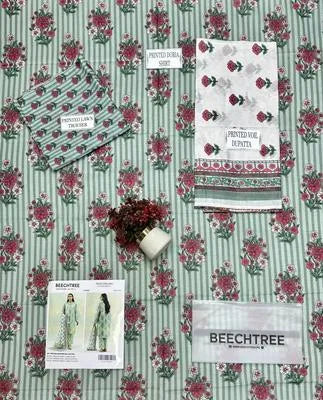 3 Pcs Women's Unstitched Printed Suit