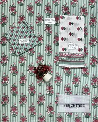 3 Pcs Women's Unstitched Printed Suit