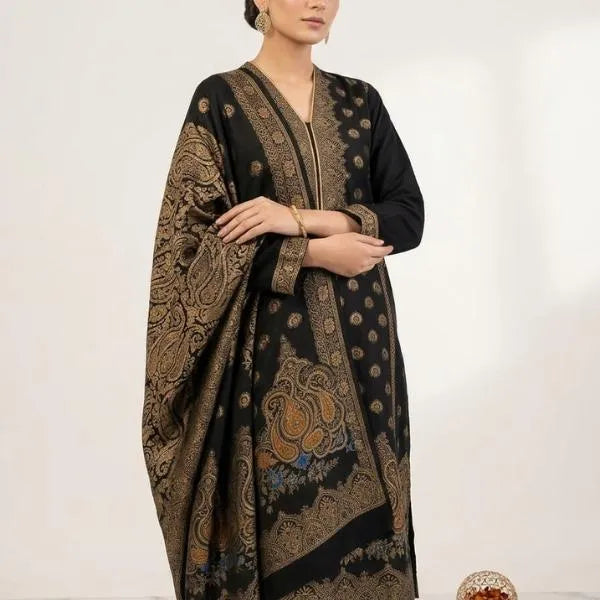 3 Pcs Women's Unstitched Embroidered Suit