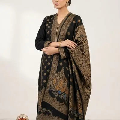 3 Pcs Women's Unstitched Embroidered Suit