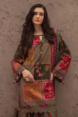 3 Pcs Women's Unstitched Printed Suit